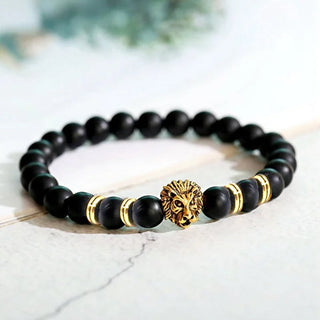 Leeuw armband blank Zwart Goud