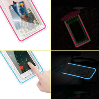 Waterdicht telefoonhoesje met glow-in-the-dark effect