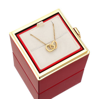 Eternal Rose Box met gegraveerde ketting en kunstroos - Isabel