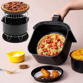 Airfryer accessoireset | Veelzijdig en makkelijk in gebruik - FryChef Zwart 8 tommer