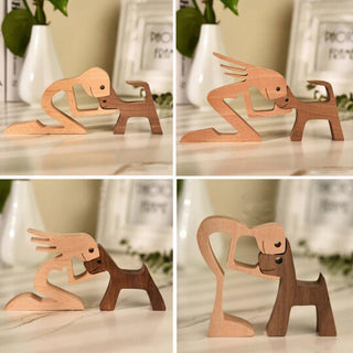 Dierenliefhebber - Tafeldecoratie met houten sculptuur