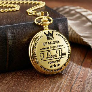 To My Son quartz zakhorloge aan ketting Bedstefar (guld)