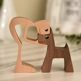Dierenliefhebber - Tafeldecoratie met houten sculptuur