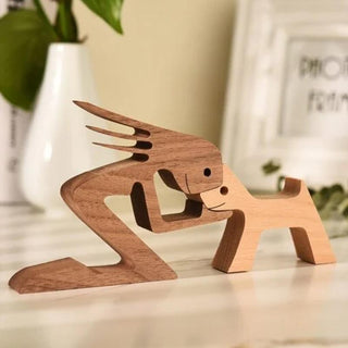Dierenliefhebber - Tafeldecoratie met houten sculptuur