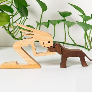 Dierenliefhebber - Tafeldecoratie met houten sculptuur