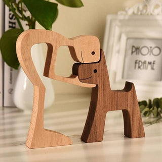 Dierenliefhebber - Tafeldecoratie met houten sculptuur