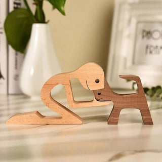 Dierenliefhebber - Tafeldecoratie met houten sculptuur