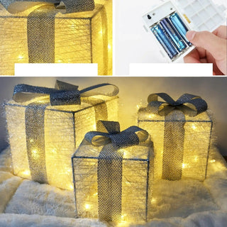 Verlichte kerstcadeaudoosjes | LED-lichtboxset voor binnen en buiten - GlowBox