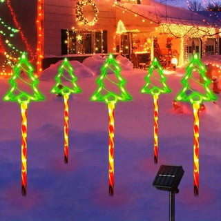 Grondverlichting snoepboom op zonne-energie | Decoratieve LED tuin- en gazonverlichting voor buiten - CandyTree Varm Wit 5 stuks