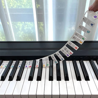 Afneembare notenbalkstickers voor pianokeyboard Meerkleurig