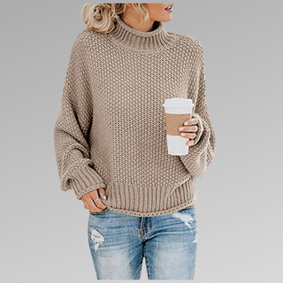Gebreide Trui van Katoenmix met Ronde Hals | Ideaal voor Koele Herfstdagen Beige