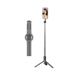 Magnetische selfiestick met statief voor telefoon Selfie stick Zwart