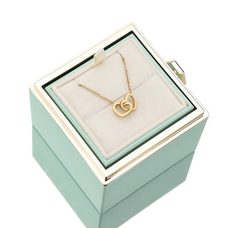 Eternal Rose Box met gegraveerde ketting en kunstroos - Isabel