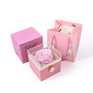 Eternal Rose Box met gegraveerde ketting en kunstroos - Isabel