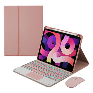 Afneembaar draadloos toetsenbord met hoes en penhouder Roze Tryk på tastatur + mus i samme farve