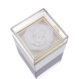 Eternal Rose Box met gegraveerde ketting en kunstroos - Isabel Wit