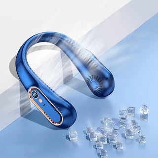 Nekventilator - oplaadbaar via USB met 5 verstelbare snelheden Blauw