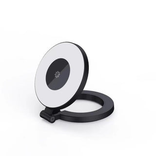Magnetische selfiestick met statief voor telefoon Med fyldelys Zwart