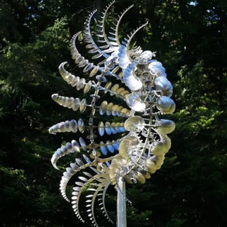 WindGard | Magische metalen windmolen Zilver 31 x 92 cm
