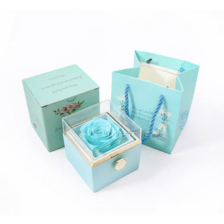 Eternal Rose Box met gegraveerde ketting en kunstroos - Isabel