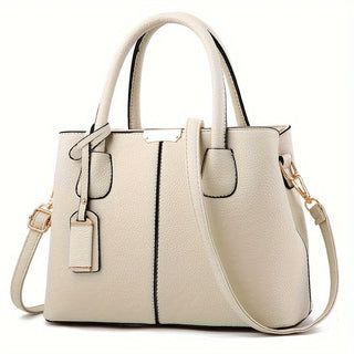Vrouwen Stijlvolle All Season Ruime PU Handtas Klassiek Beige