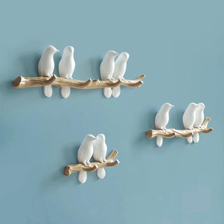 Zingende Vogels Wandsculptuur als Kapstok voor Wanddecoratie
