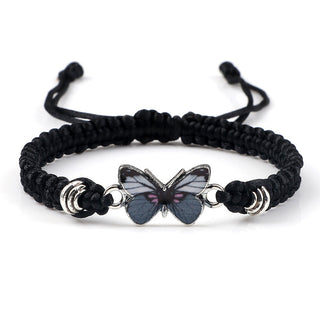 Vlinder bedelarmband Zwart
