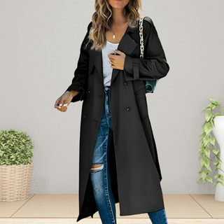 Dames Trenchcoat Tussenjas Zwart