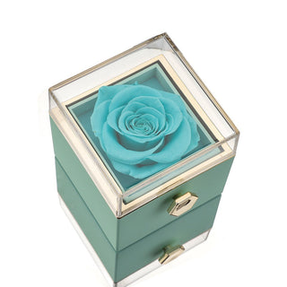 Eternal Rose Box met gegraveerde ketting en kunstroos - Isabel Lichtblauw