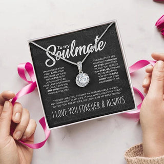 Sprankelende ronde ketting - voor mijn soulmate Halskæde + almindelig gaveæske