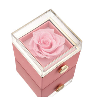 Eternal Rose Box met gegraveerde ketting en kunstroos - Isabel Roze