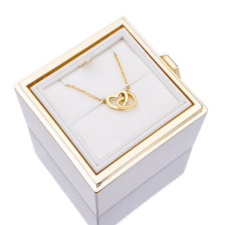 Eternal Rose Box met gegraveerde ketting en kunstroos - Isabel