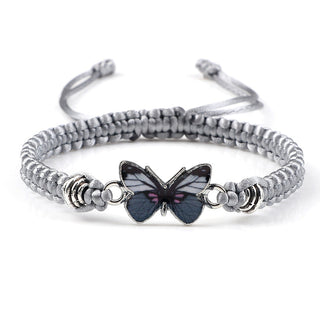 Vlinder bedelarmband Grijs