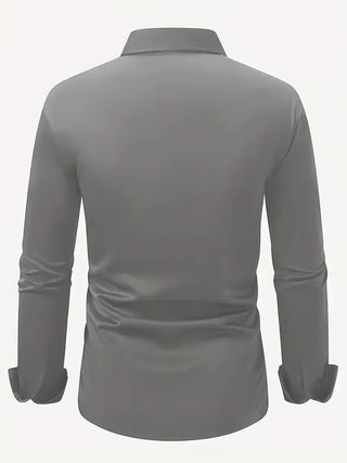Heren Lange Mouw Overhemd Slim Fit van Ademend Materiaal