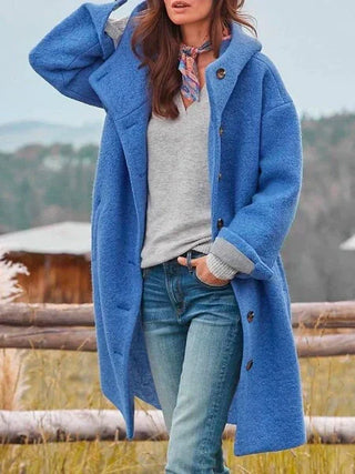 Leonie | Dames Warme Knuffelmantel Blauw
