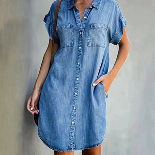 Aline | Spijkerjurk voor dames – Stoer Denim Design Lichtblauw