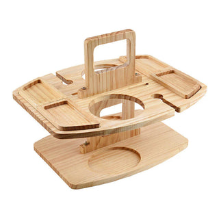 Draagbare Houten Picknicktafel voor Wijn en Snacks