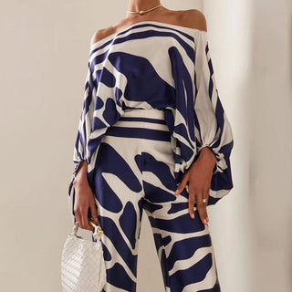 Elegante Tweedelige Satijnen Set Dames Voor Speciale Gelegenheden