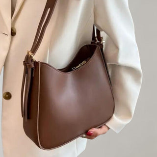 Dames Crossbody Tas Vegan Leer Minimalistisch Ontwerp Bruin