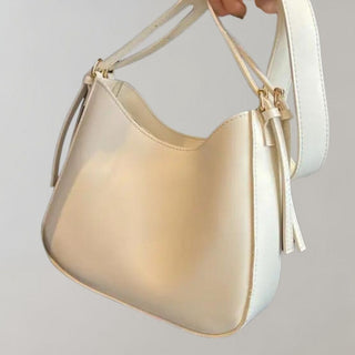 Dames Crossbody Tas Vegan Leer Minimalistisch Ontwerp Crèmewit