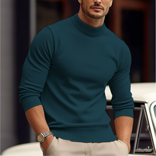 Cas | Heren Gebreide Trui Zachte Ronde Hals Casual Pullover