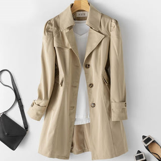 ELYSSI Trenchcoat Dames Veelzijdig voor Elke Gelegenheid Khaki