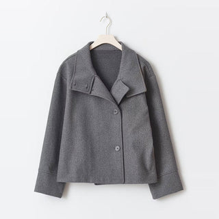 Korte Dubbelzijdige Jas Luxe Stijl Warm Stof Elegant