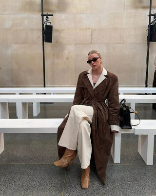 Ella | Dames Suède Trenchcoat
