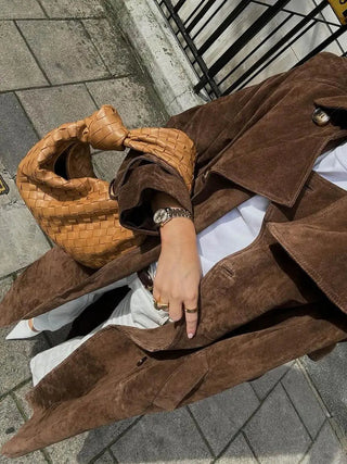 Ella | Dames Suède Trenchcoat