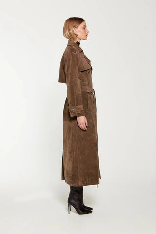 Ella | Dames Suède Trenchcoat