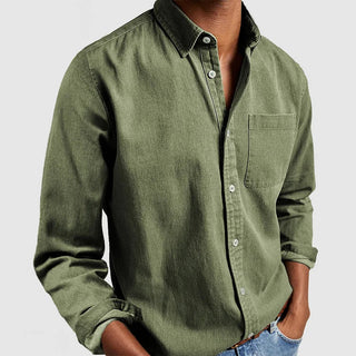 Fynn | Klassiek shirt met lange mouwen Groen