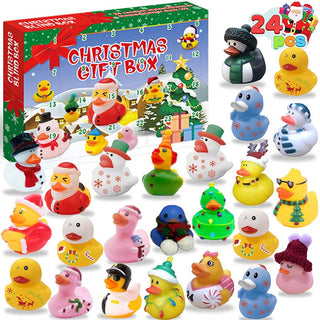 Adventskalender met 24 kerst-badeendjes 1 stuks Blande