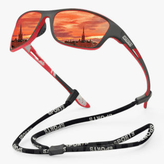 Vyssion PRO+ | Gepolariseerde Sportzonnnebril Heren UV400 Krasbestendig Fire Red