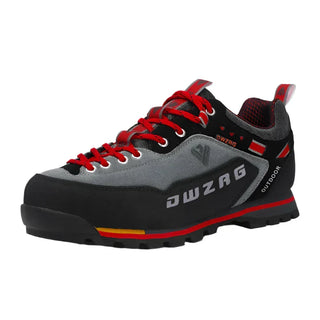 Heren Wandelschoenen met Veters - Stevige grip voor elk terrein Grijs Rood
